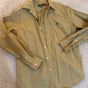 Polo by Ralph Lauren Men’s Long-Sleeve Button-Down Shirt — tan